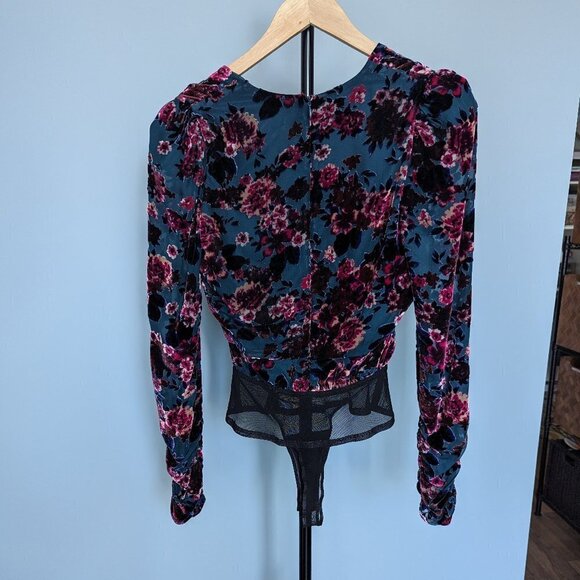 Ronny Kobo Collection Floral Velvet Burnout Bodysuit - Picture 2 of 12